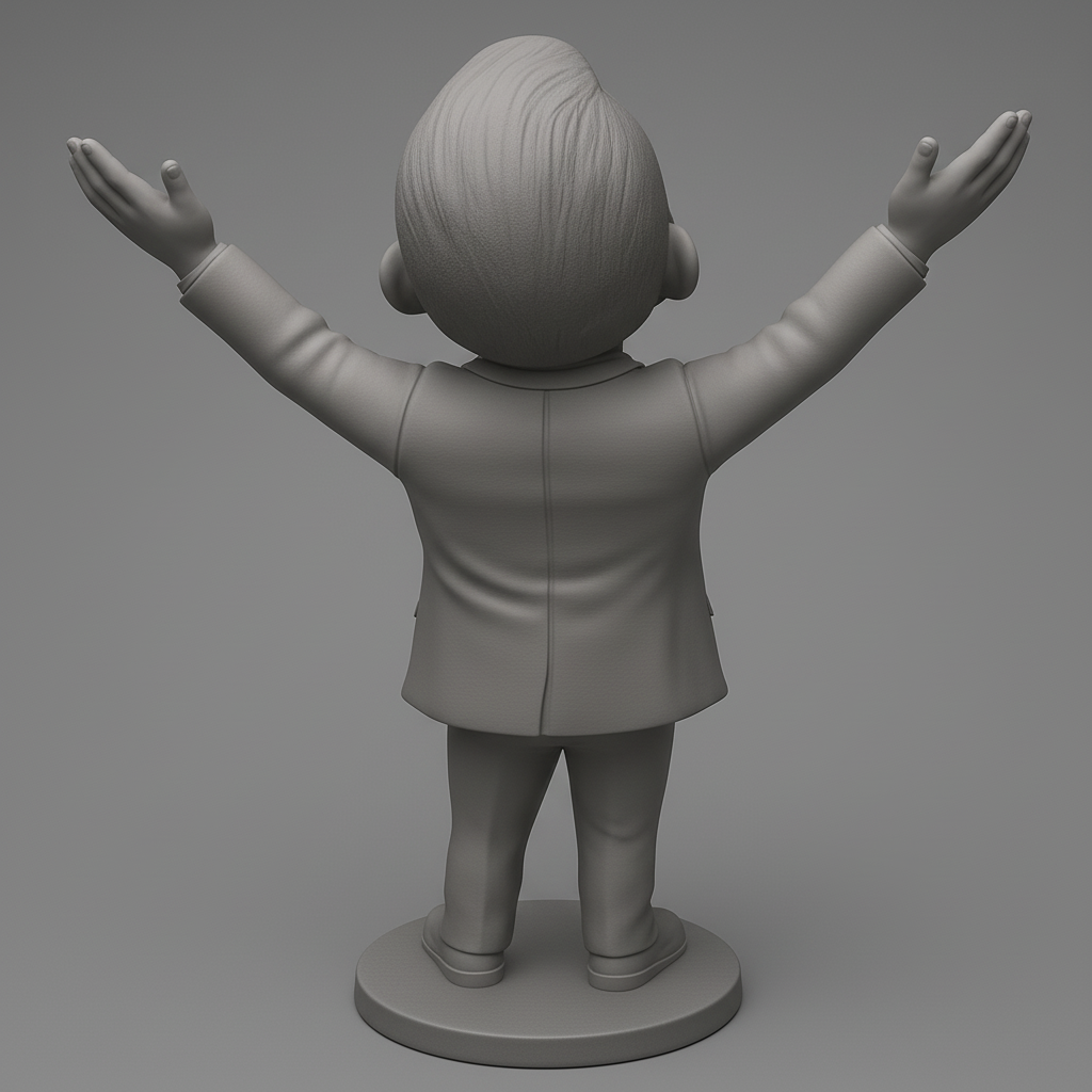 face to 3d model ai-3D portrait printing from photo_Ecstatic Pose Figurine - Celebrate Life's Joys!