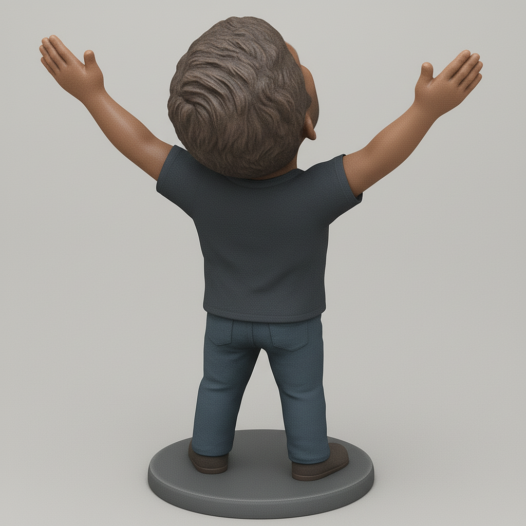 face anatomy 3d model-create 3d face model from photo_Joyful Spirit Man Figurine: Celebrate Life 3D Print