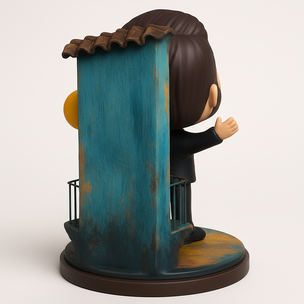 face to 3d model ai-3D portrait printing from photo_Joyful Bearded Figure & Rustic Balcony Displayd