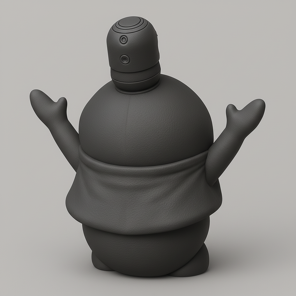 silhouette 3d printer maker-3d portrait printing_Cheerful Character with a Fun Twist