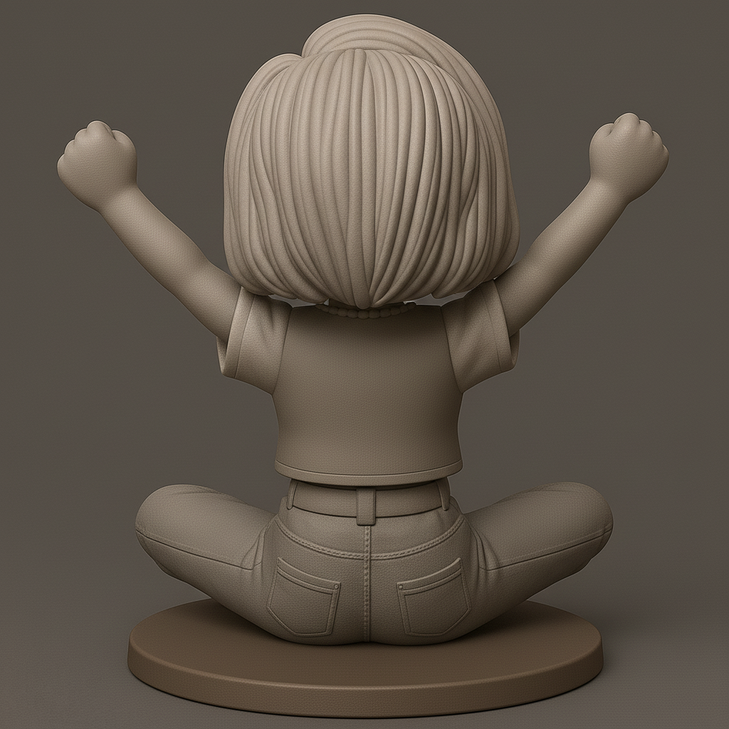 face anatomy 3d model-create 3d face model from photo_Joyful Kid Figure with Outstretched Arms