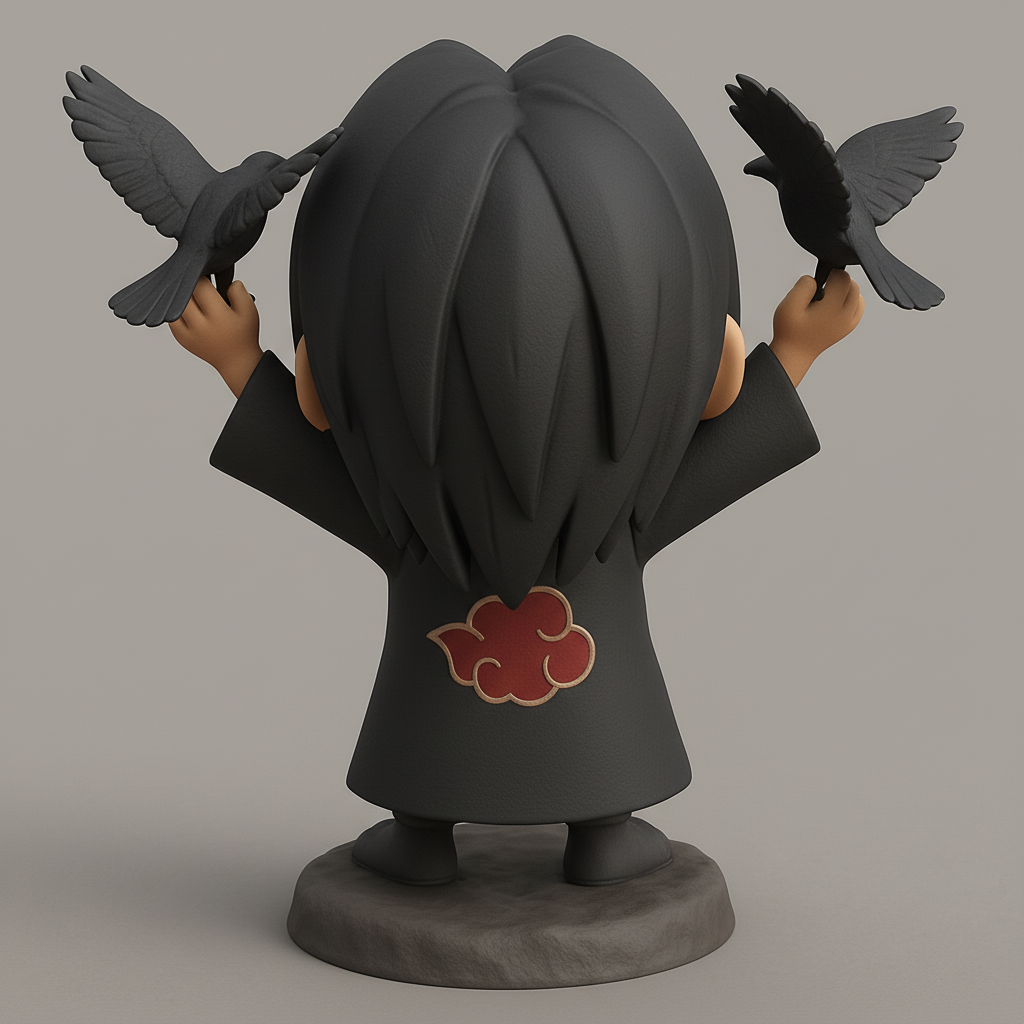 face anatomy 3d model-create 3d face model from photo_Joyful Chibi Itachi & Crows: Naruto Fan Art 3D Print