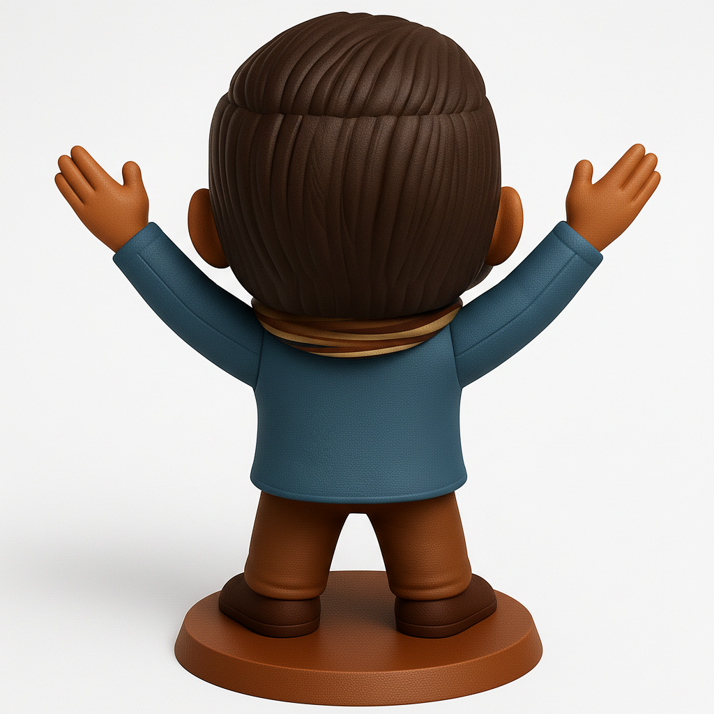 face to 3d model ai-3D portrait printing from photo_Smiling Bearded Character Figurine