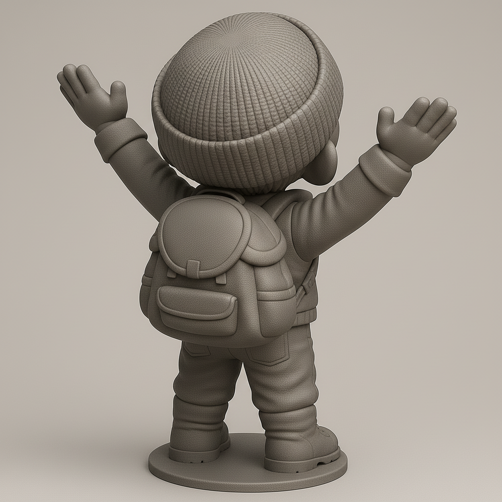 silhouette 3d printer maker-3d portrait printing_Joyful Adventure Kid Figure