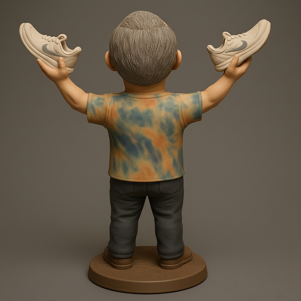 silhouette 3d printer maker-3d portrait printing_Joyful Sneaker Enthusiast Figurine