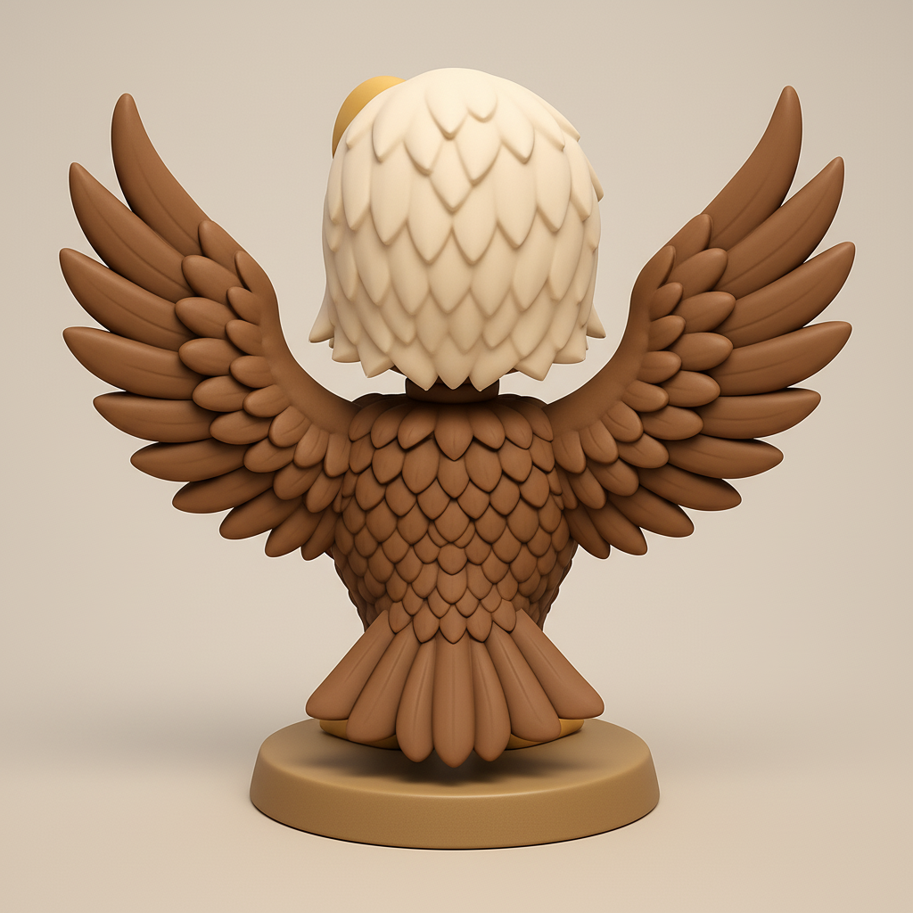 face anatomy 3d model-create 3d face model from photo_Happy Eagle Mascot Figurine - UIL Style