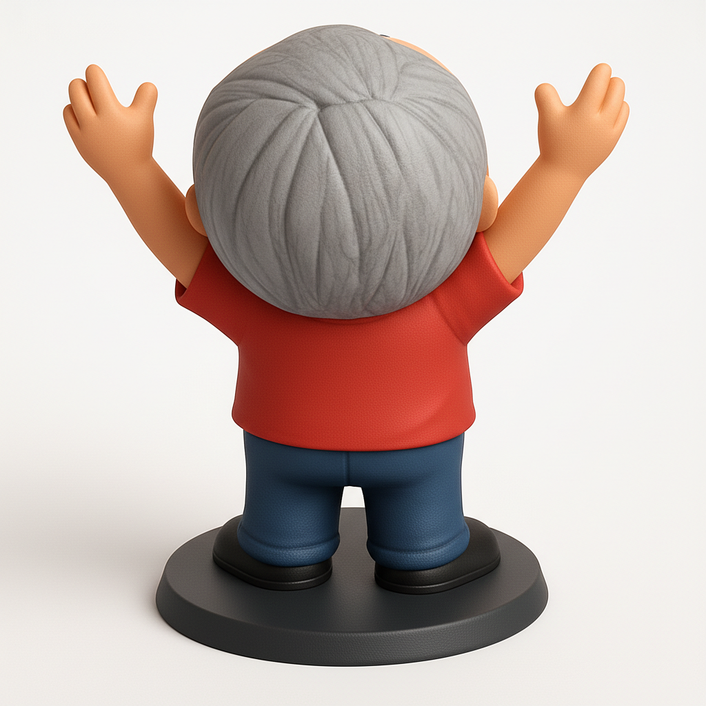 face to 3d model ai-3D portrait printing from photo_Charming Waving Enthusiast Figurine