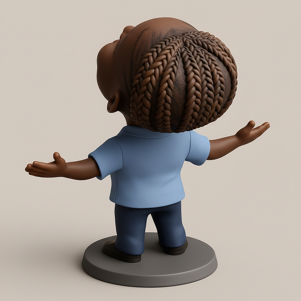silhouette 3d printer maker-3d portrait printing_Joyful Spirit Figurine: Radiate Positivity!