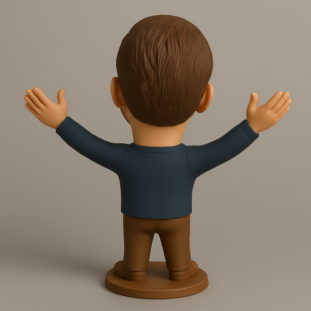 silhouette 3d printer maker-3d portrait printing_Joyful Figurine with Outstretched Arms