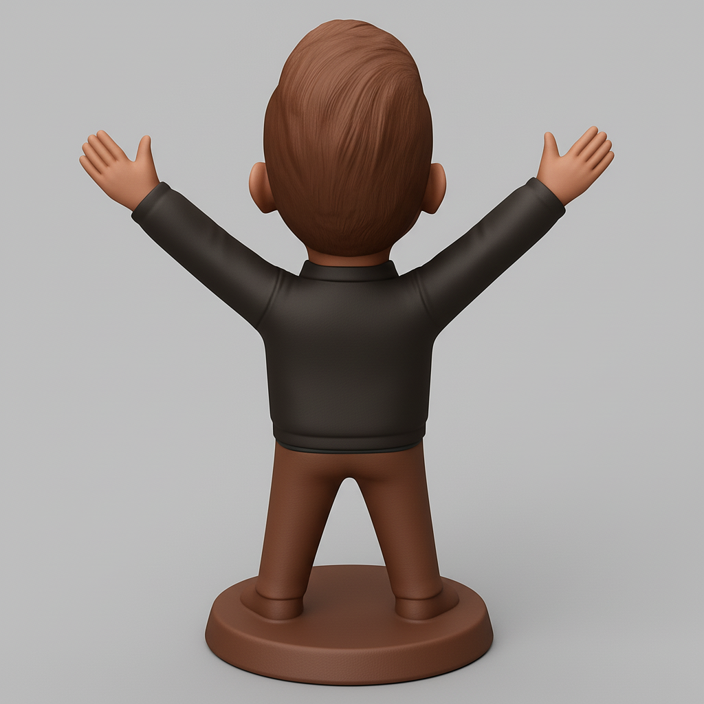 silhouette 3d printer maker-3d portrait printing_Happy Man Desk Buddy: Celebrate Success!