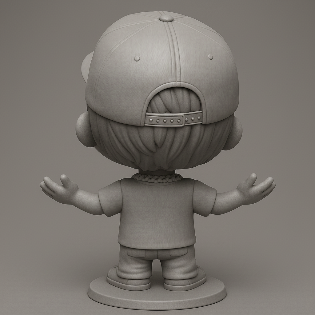 silhouette 3d printer maker-3d portrait printing_Cheerful Cartoon Character Figurine