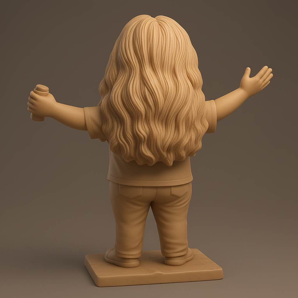 silhouette 3d printer maker-3d portrait printing_Joyful Figurine: Embrace the Cheer!