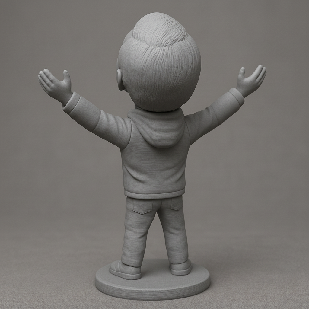 face anatomy 3d model-create 3d face model from photo_Embrace Joy: Happy Man Bobblehead Figurine