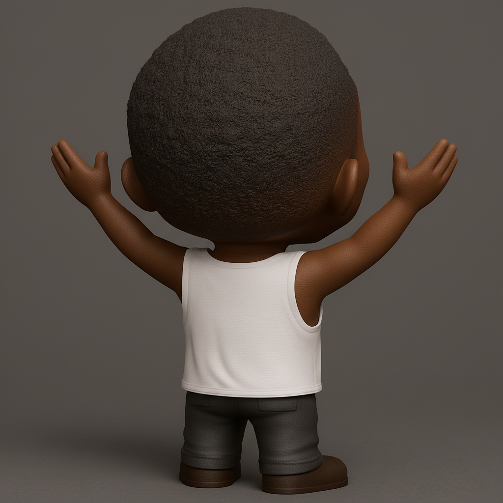 face to 3d model ai-3D portrait printing from photo_Happy Dopteao Chibi Figurine - Expressive Collectible!