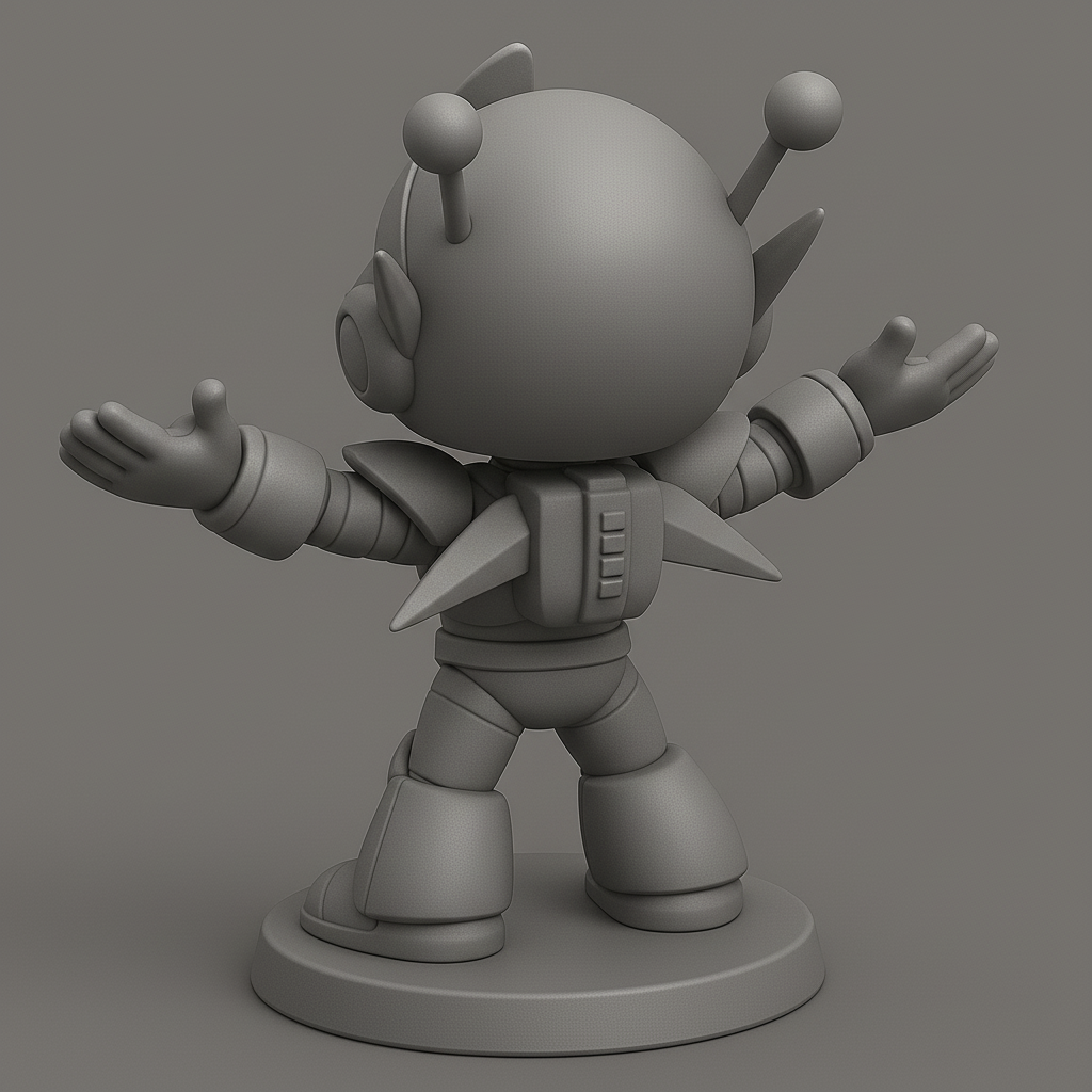 face anatomy 3d model-create 3d face model from photo_Cheerful Retro Robot Figure