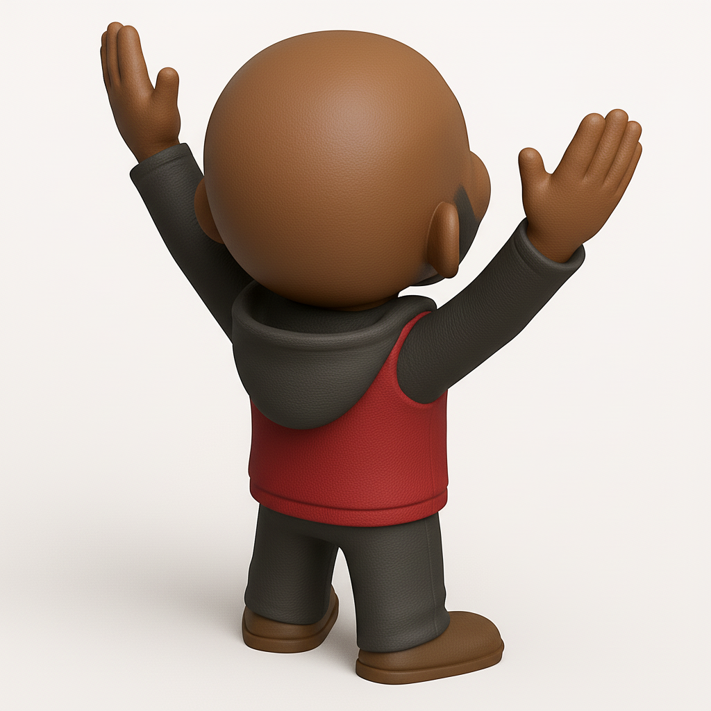 face to 3d model ai-3D portrait printing from photo_Joyful Bearded Man Figurine - Celebrate Success!