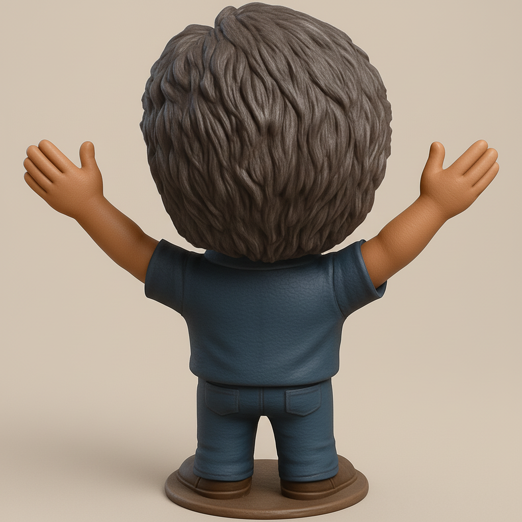 silhouette 3d printer maker-3d portrait printing_Cheerful Superstar Bobblehead - Print & Smile!