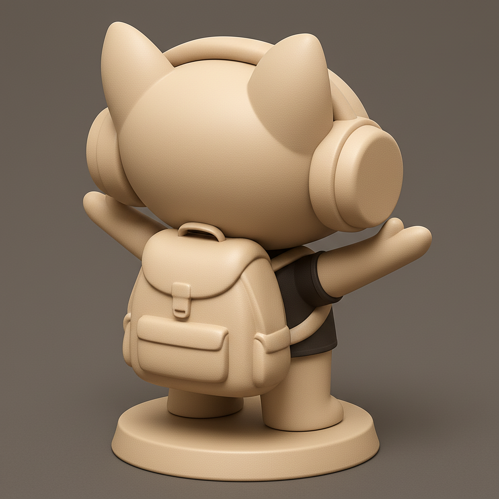 face anatomy 3d model-create 3d face model from photo_Adorable Cat Buddy: Music, Rainbows & Smiles!