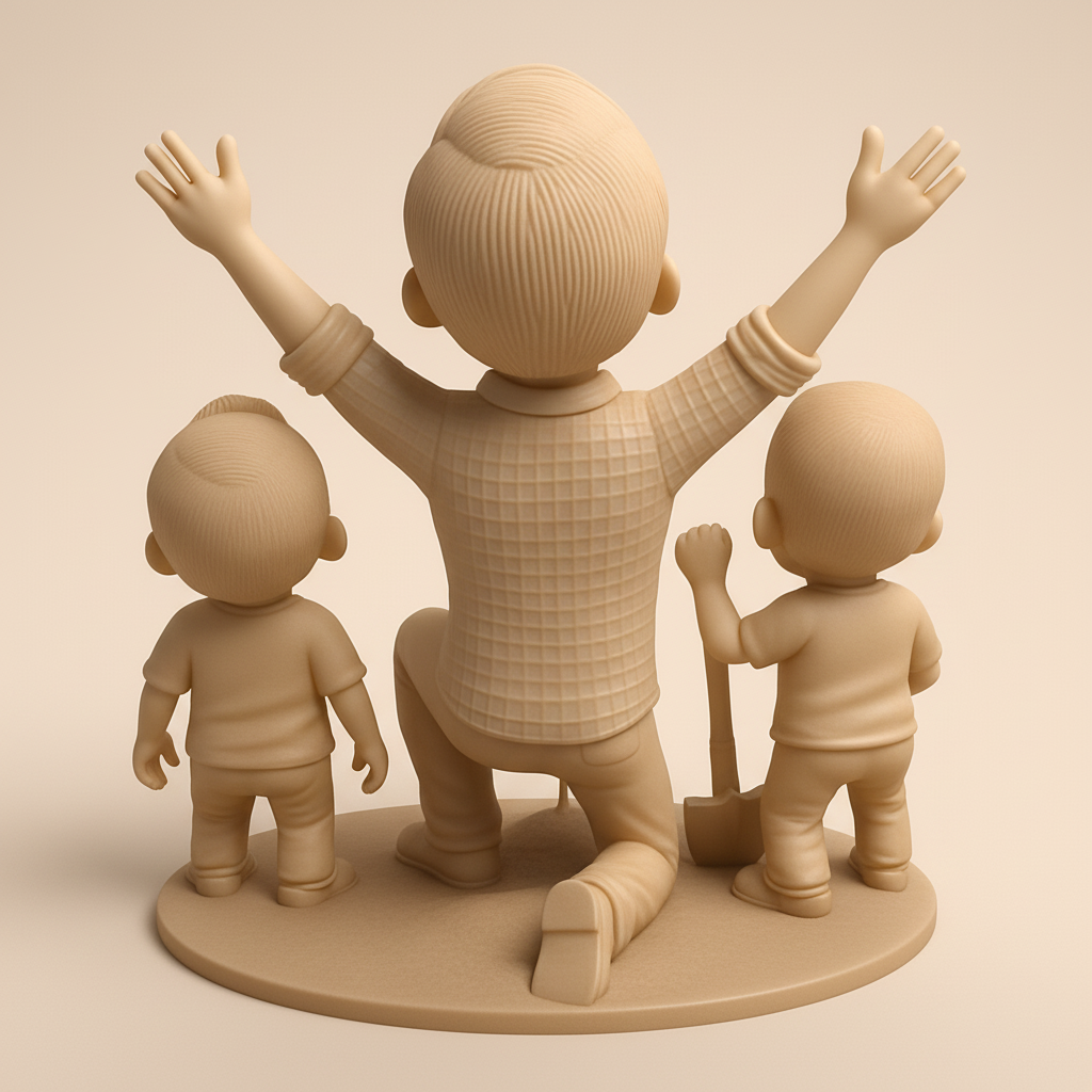 face to 3d model ai-3D portrait printing from photo_Happy Family Tree Planting Keepsake