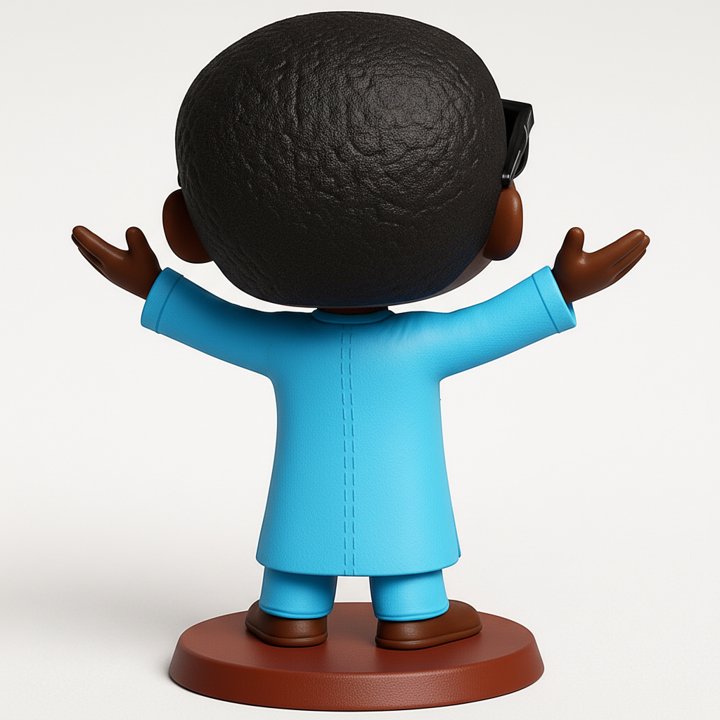 face anatomy 3d model-create 3d face model from photo_Friendly Agbada Boy Figurine with Shades & Open Arms