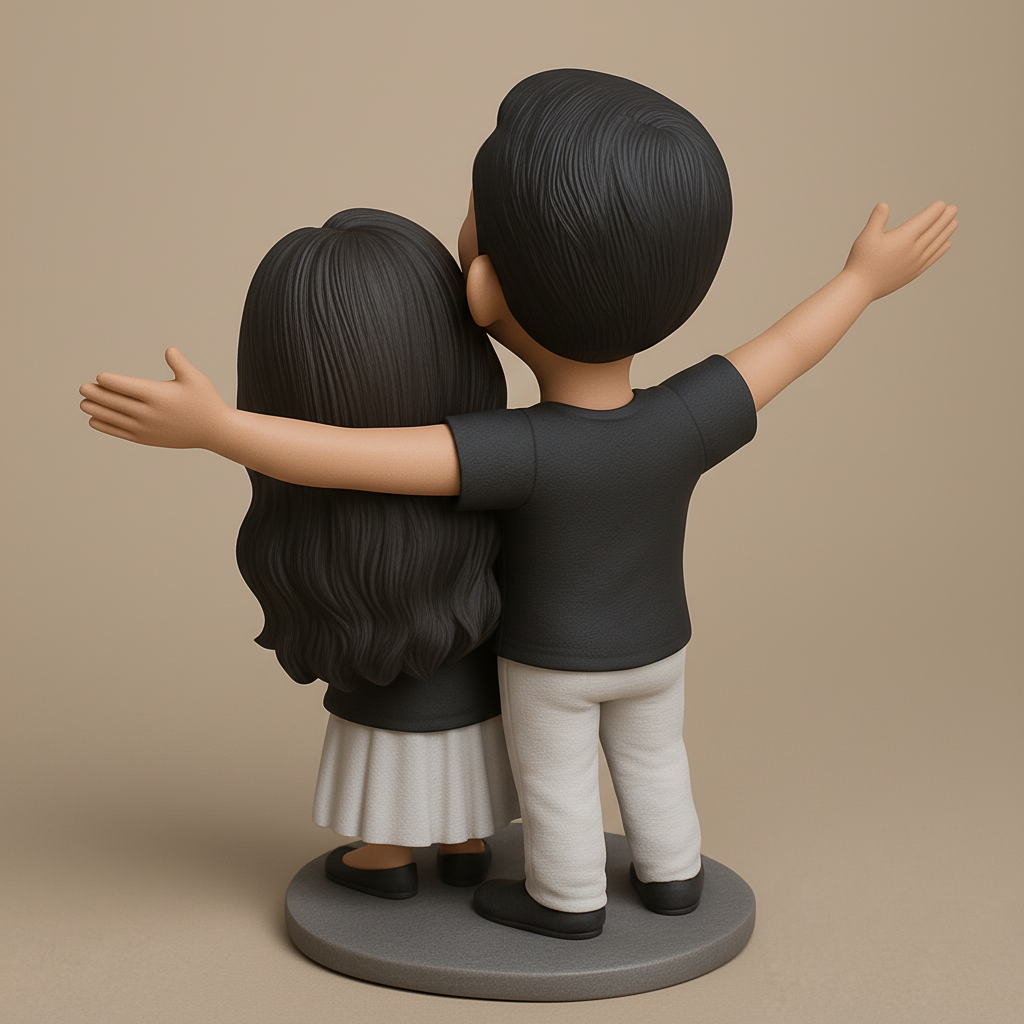 face anatomy 3d model-create 3d face model from photo_Joyful Couple Figurine - Celebrate Love in 3D!