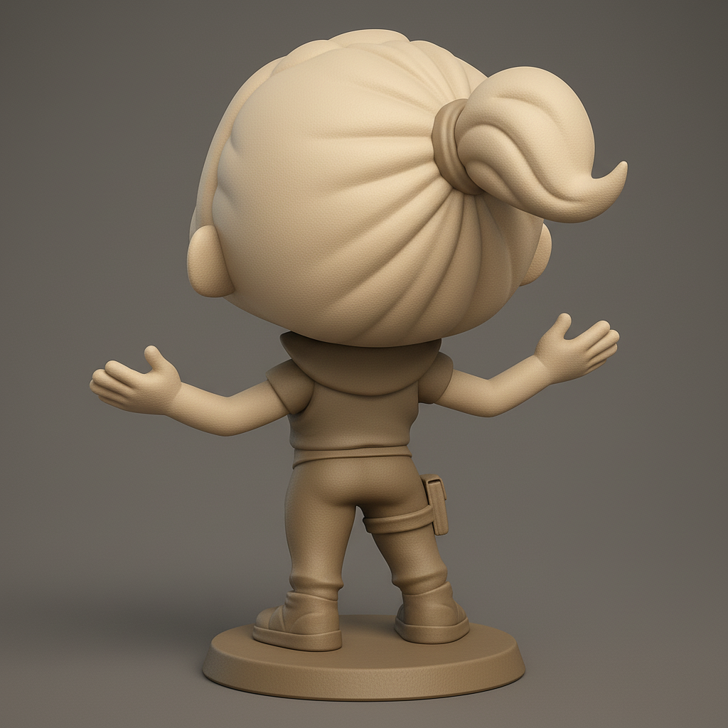 face anatomy 3d model-create 3d face model from photo_Cute Chibi Girl Figurine - Print Your Own Joy!