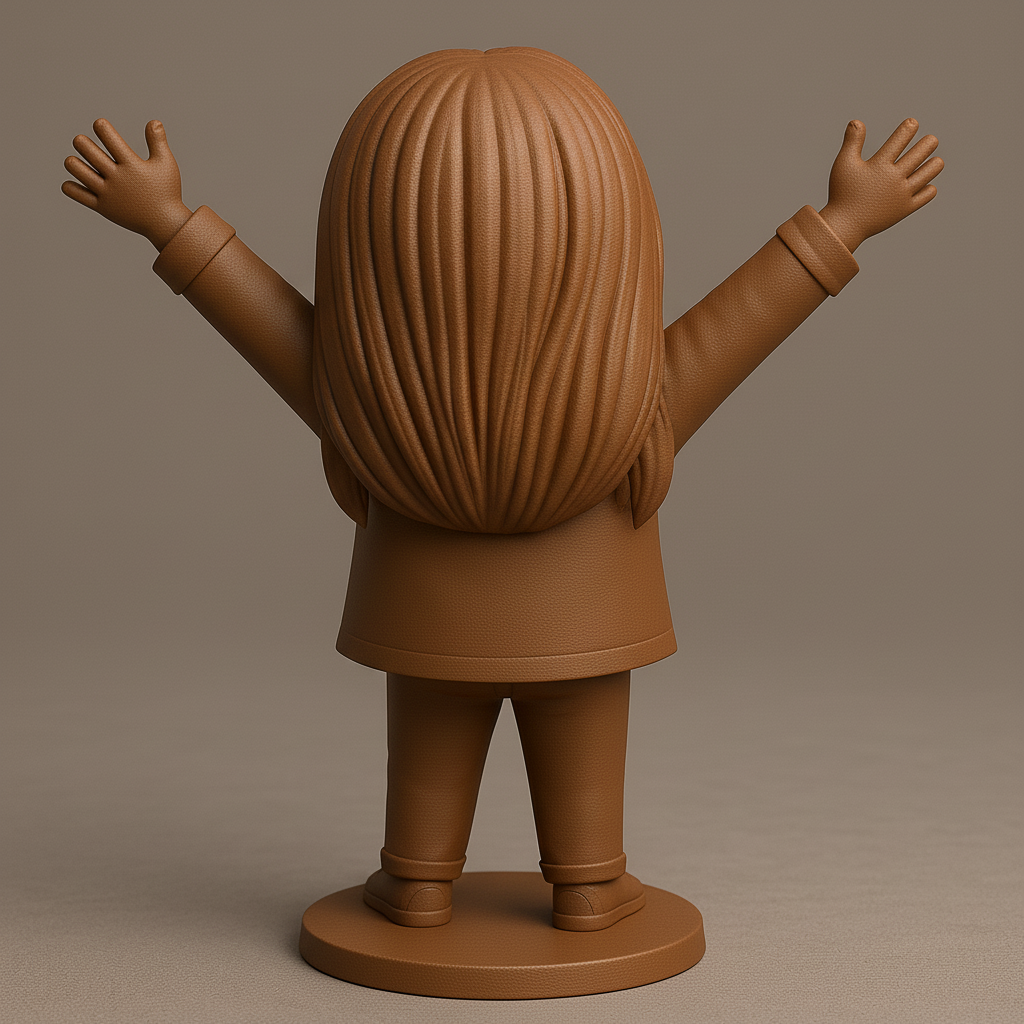silhouette 3d printer maker-3d portrait printing_Joyful Child Figure with Outstretched Arms