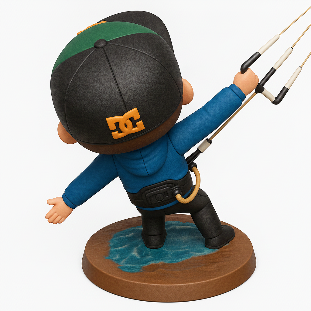 face anatomy 3d model-create 3d face model from photo_Ride the Waves: Dynamic Kitesurfer Collectible Figurine