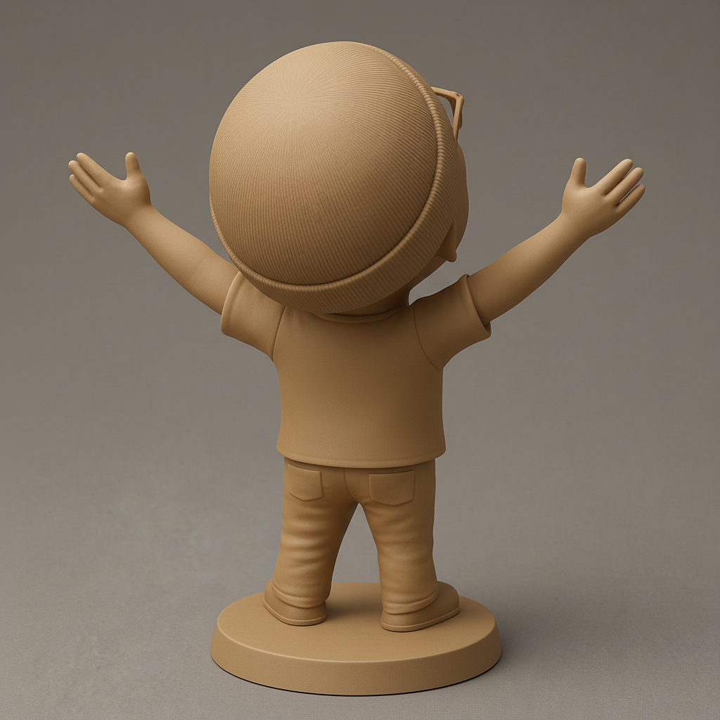 silhouette 3d printer maker-3d portrait printing_Joyful Character with Open Arms