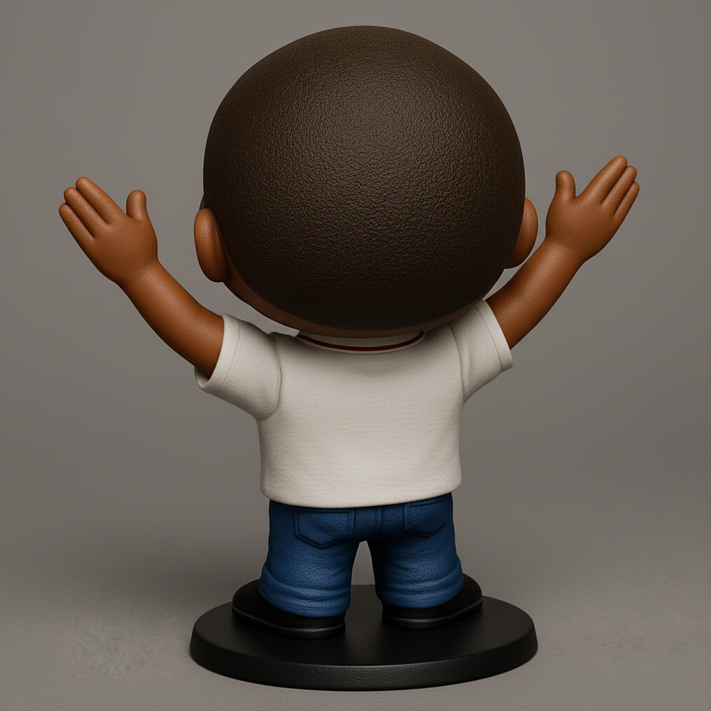 face anatomy 3d model-create 3d face model from photo_Joyful Bobblehead Style Desk Figurine