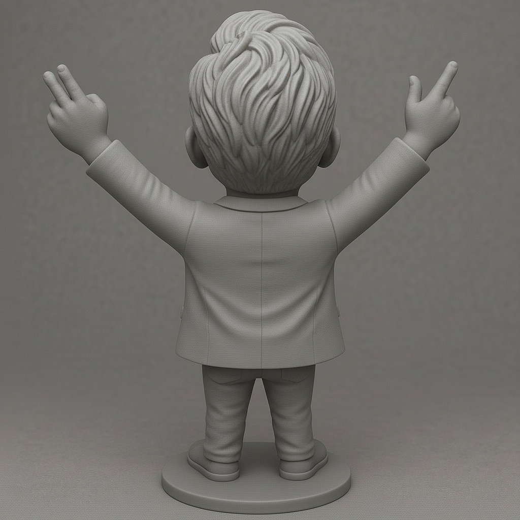 silhouette 3d printer maker-3d portrait printing_Cheerful Character with Peace Signs