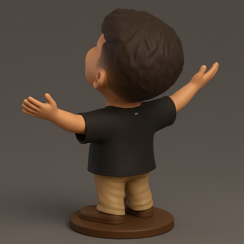 silhouette 3d printer maker-3d portrait printing_Happy Boy Figurine - Spread Positivity & Joy!