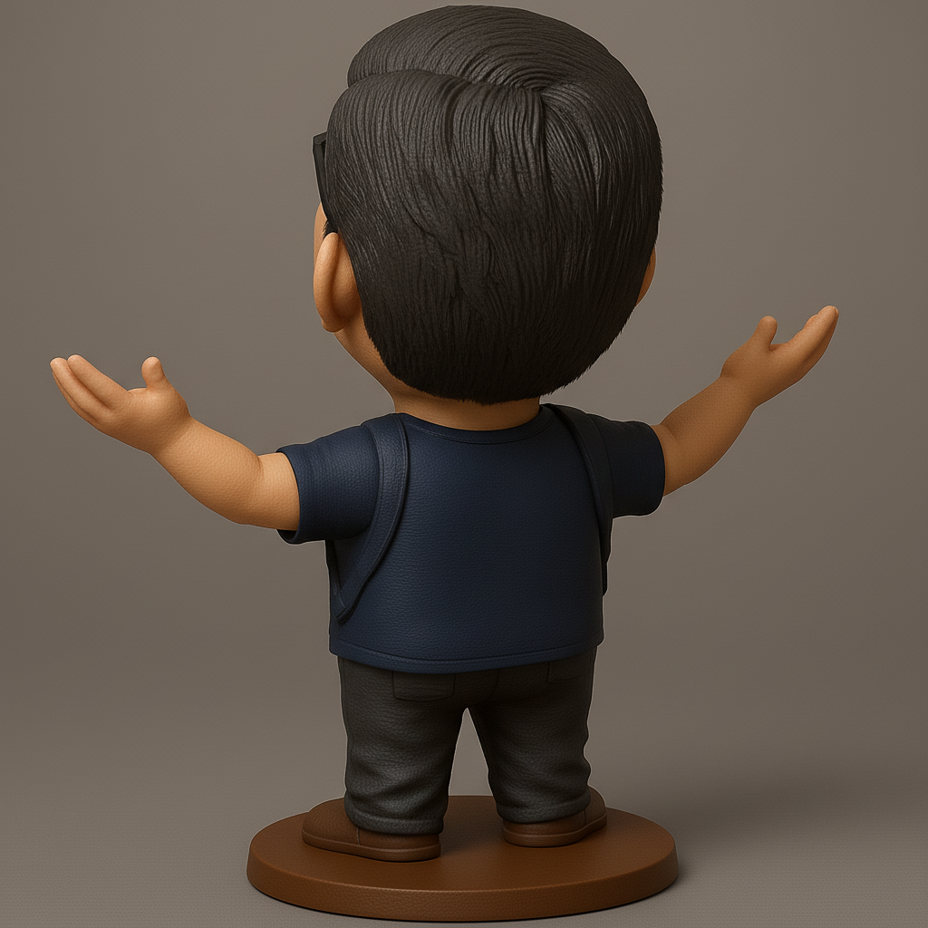 silhouette 3d printer maker-3d portrait printing_Cheerful Bobblehead Figurine