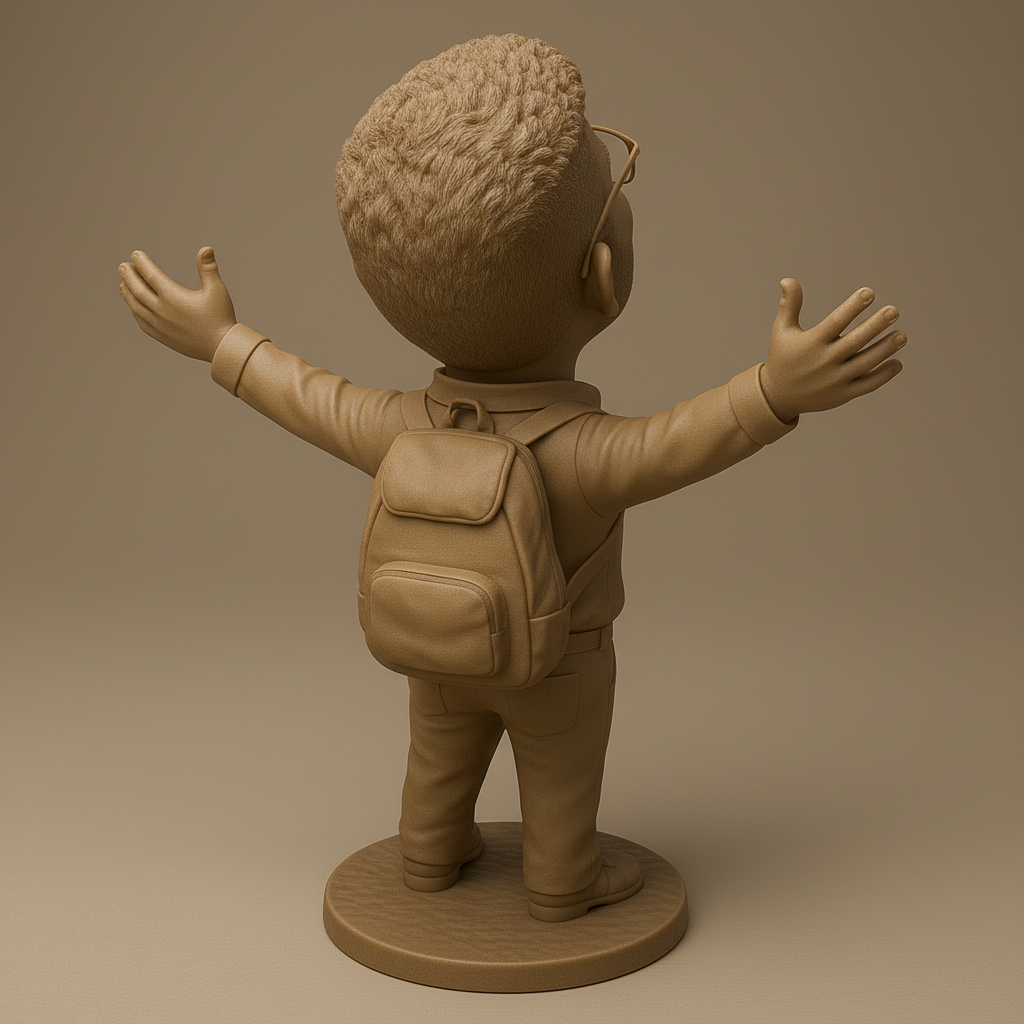 silhouette 3d printer maker-3d portrait printing_Joyful Figure with Outstretched Arms