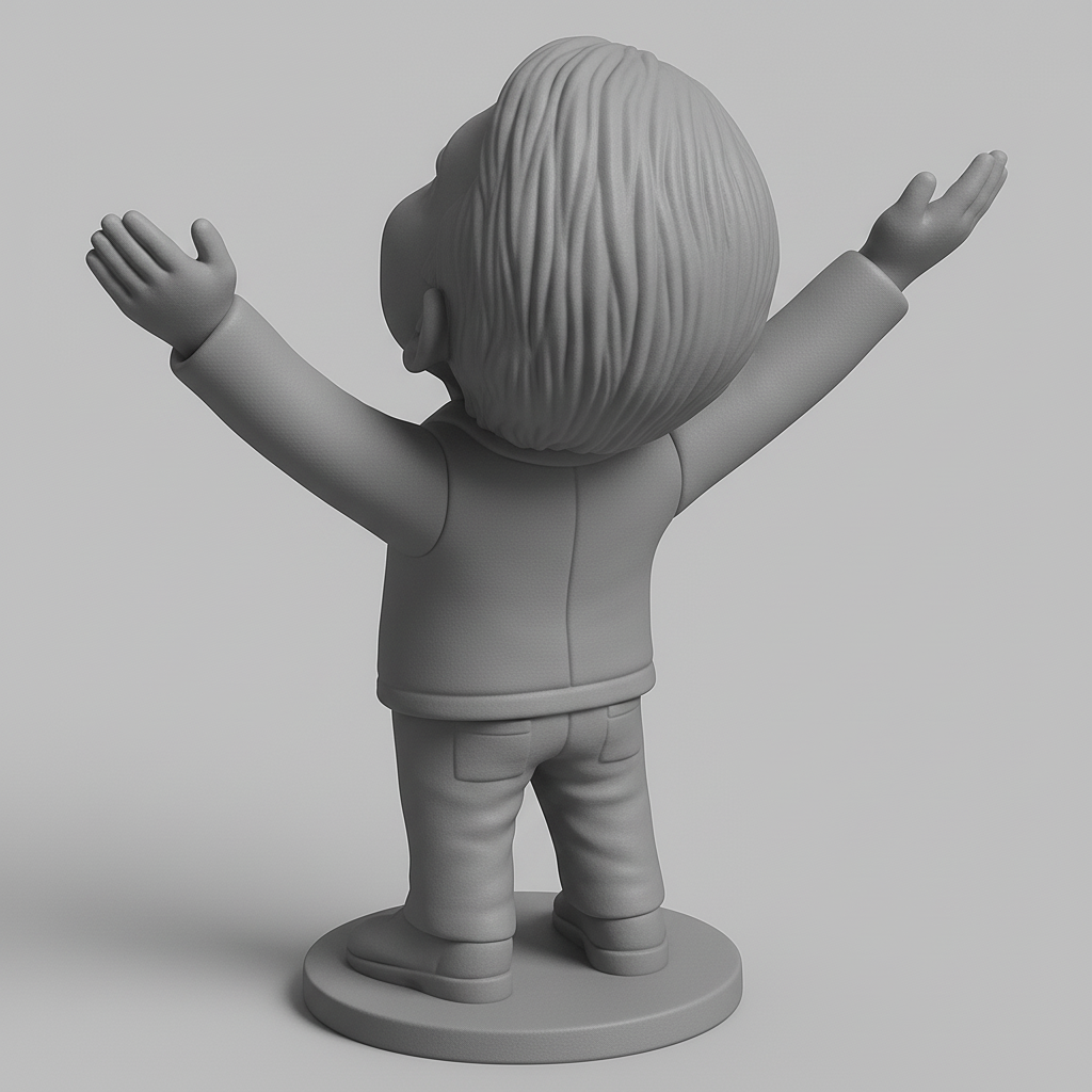 face anatomy 3d model-create 3d face model from photo_Uplifted Joyful Man Figurine - Embrace Happiness!