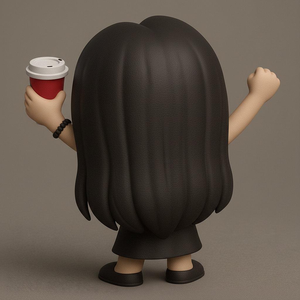 face to 3d model ai-3D portrait printing from photo_Vibrant Pop-Style Coffee Fanatic Figure