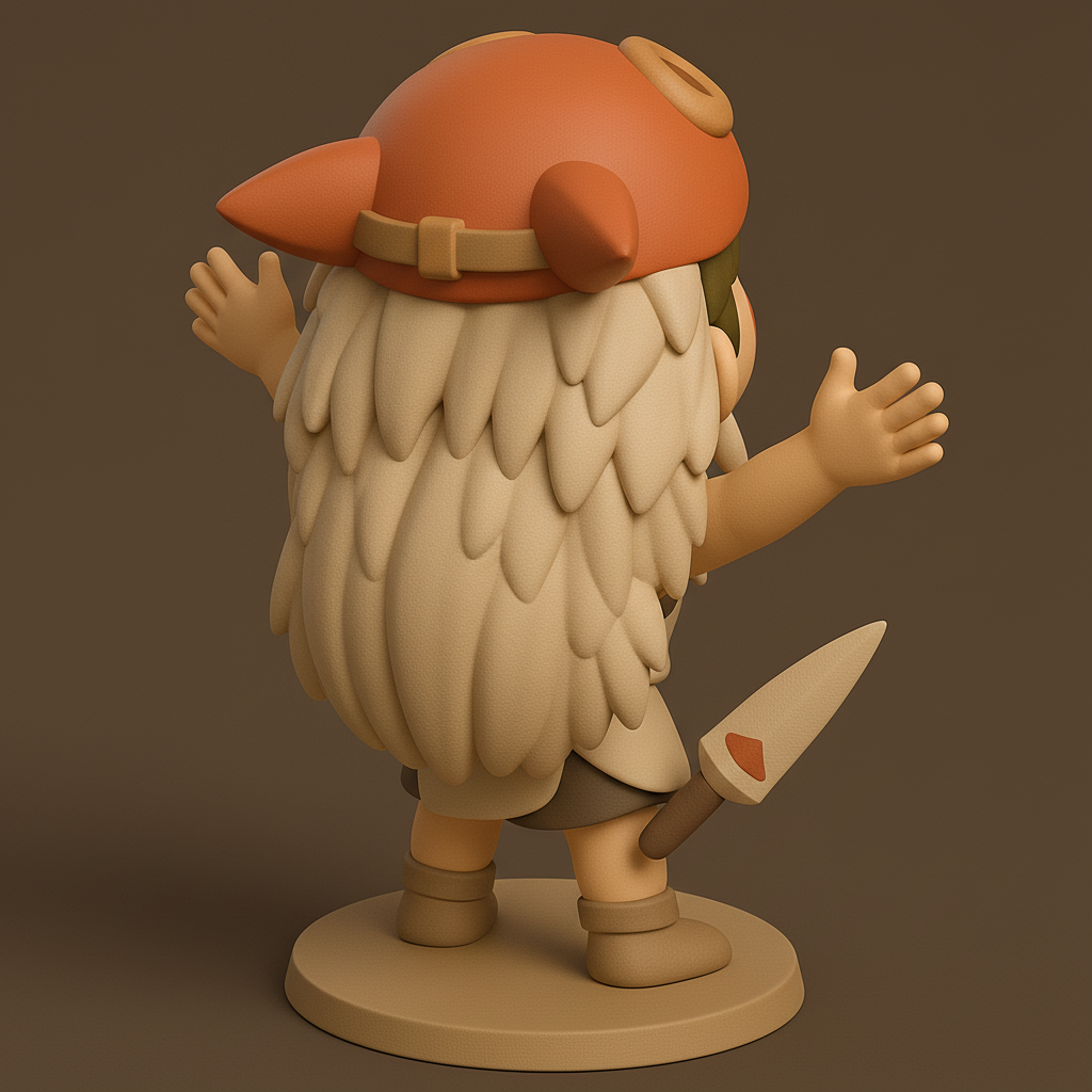 silhouette 3d printer maker-3d portrait printing_Joyful Adventurer Figurine