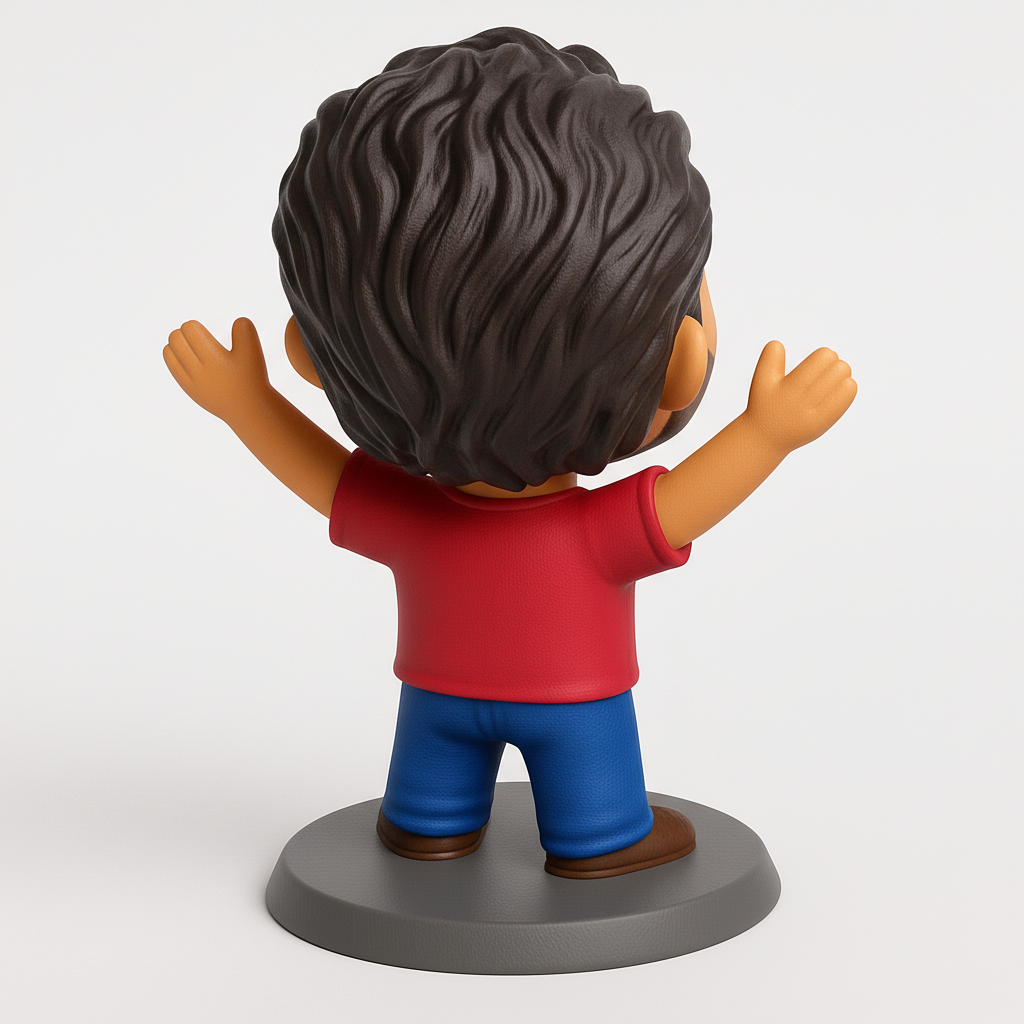 face to 3d model ai-3D portrait printing from photo_Happy Guy Collectible Figurine - Your New Desk Pal!