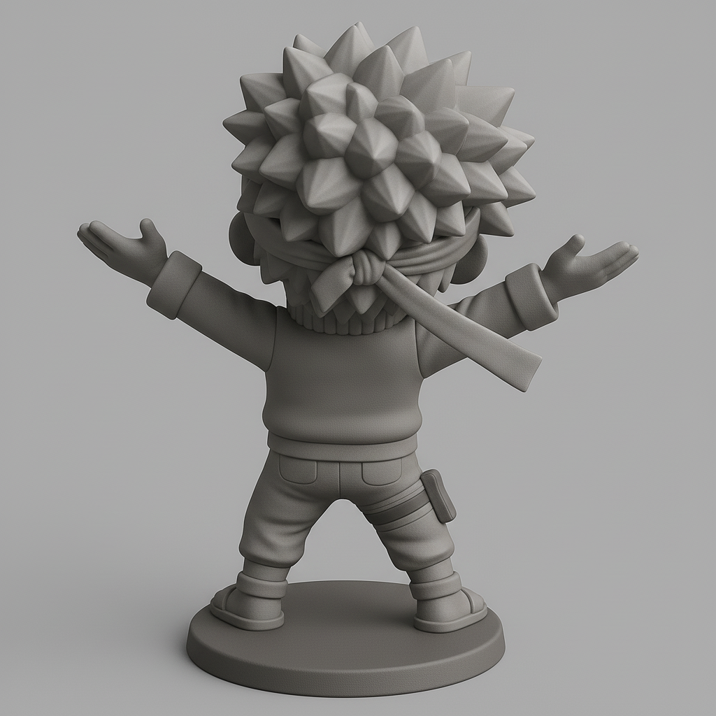 silhouette 3d printer maker-3d portrait printing_Joyful Ninja Character Model