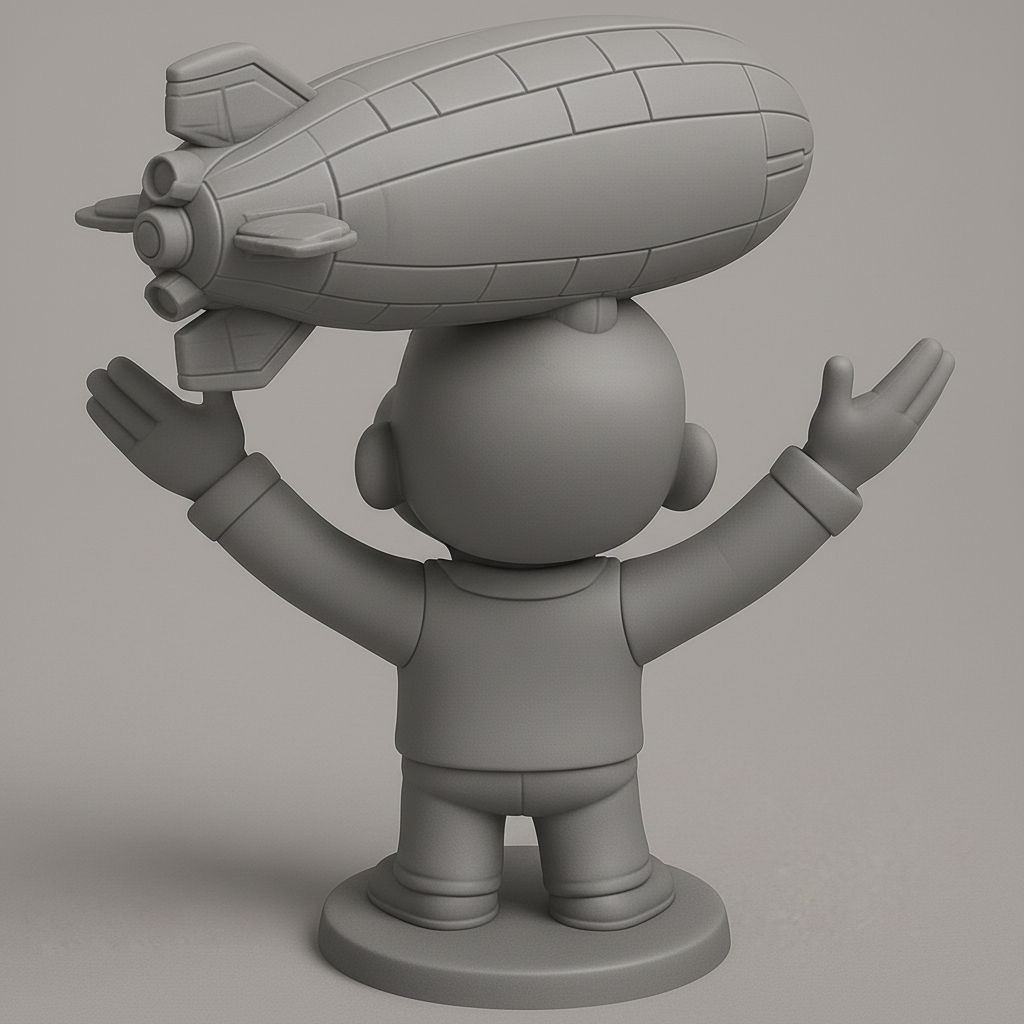 face to 3d model ai-3D portrait printing from photo_EVD Blimp Joy! A Cheerful Collectible 3D Print