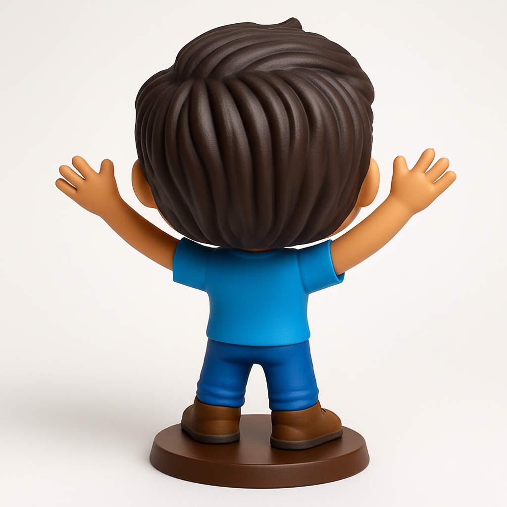 face to 3d model ai-3D portrait printing from photo_Smiling Waving Chibi Figure - Fun Desk Companion