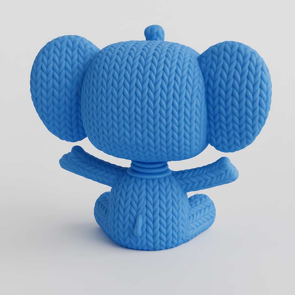 face anatomy 3d model-create 3d face model from photo_Cozy Knit Elephant Bobble: A Smiling Desk Pal!