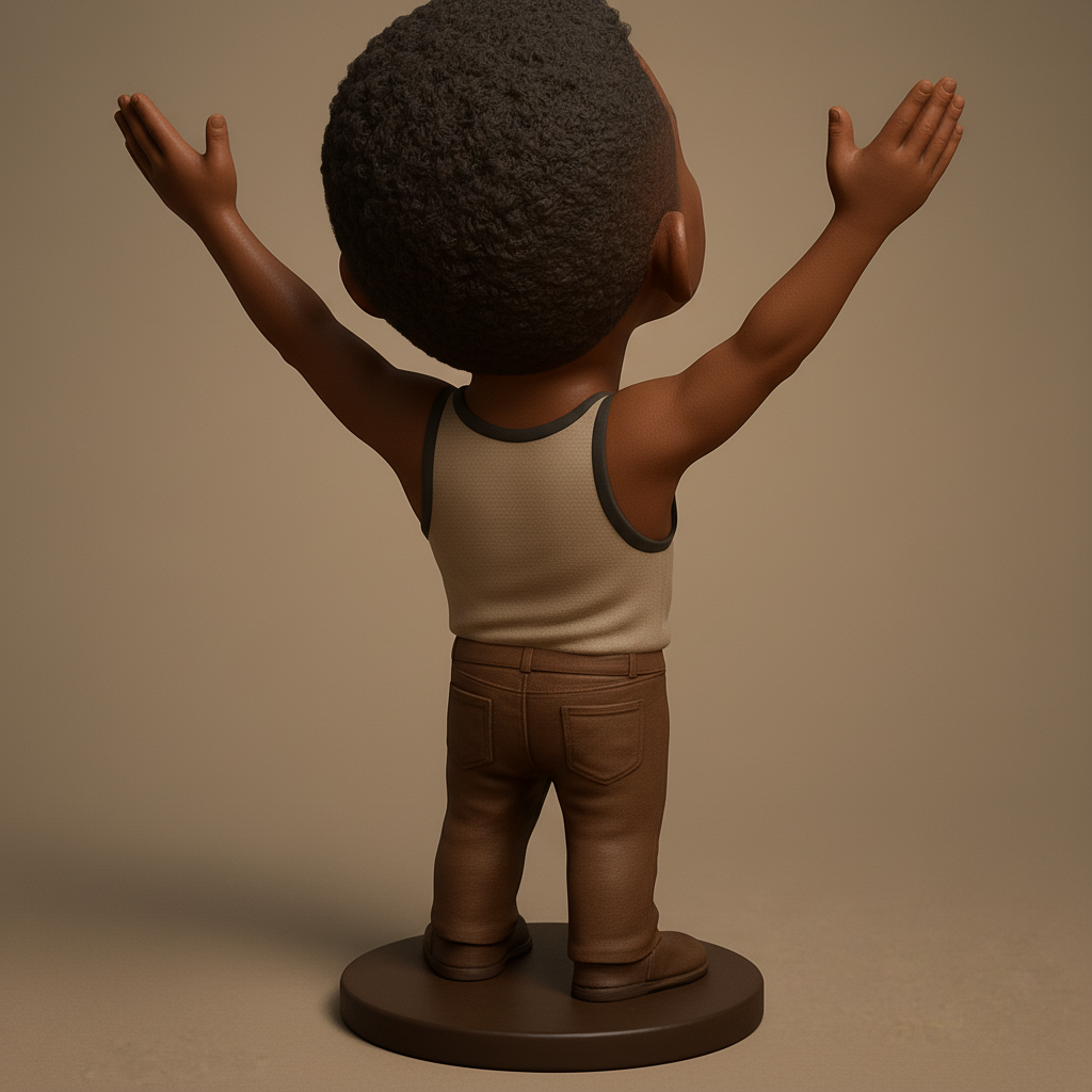 face anatomy 3d model-create 3d face model from photo_Big Smile Kid Figurine - Embrace Pure Joy!