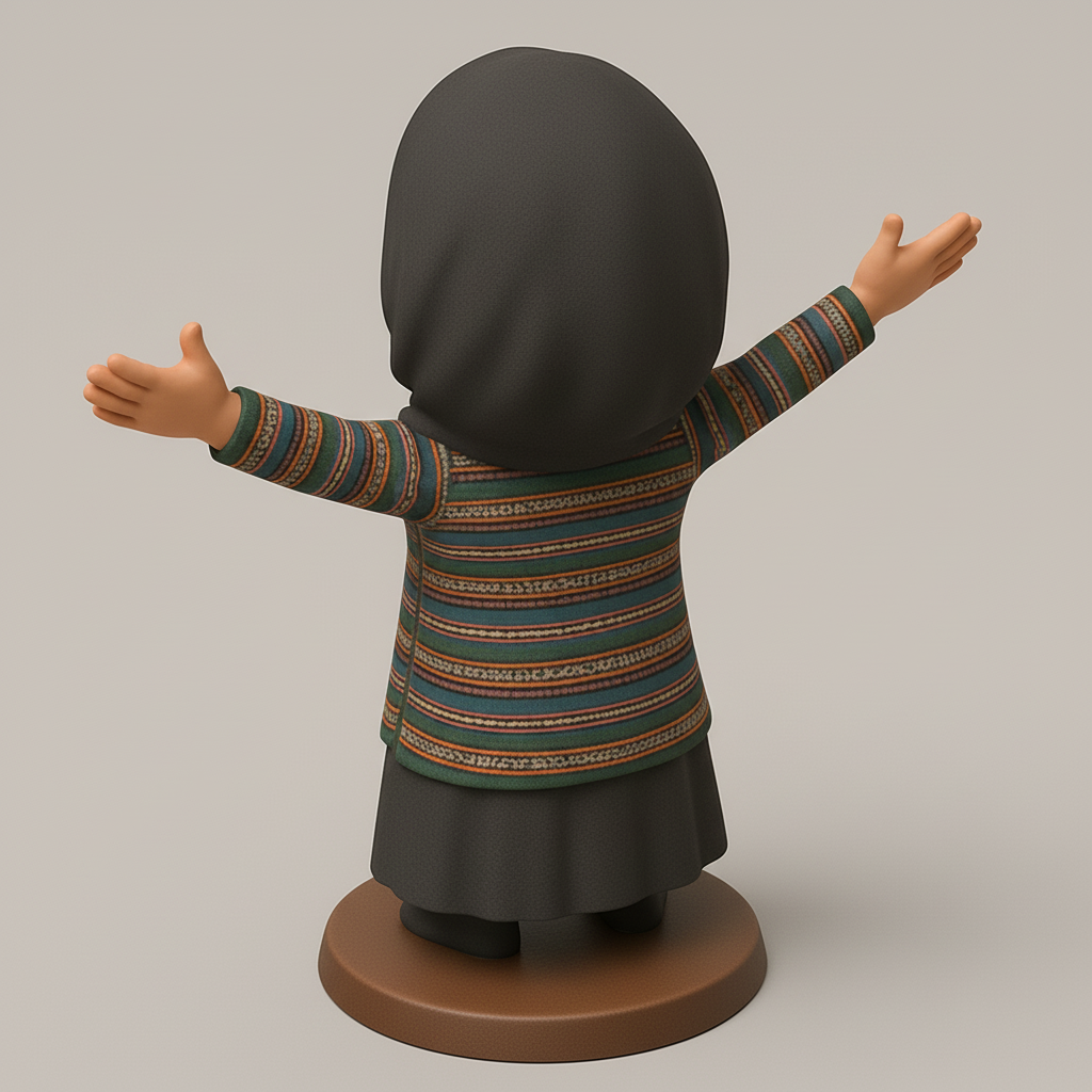 face to 3d model ai-3D portrait printing from photo_Joyful Embrace Figurine