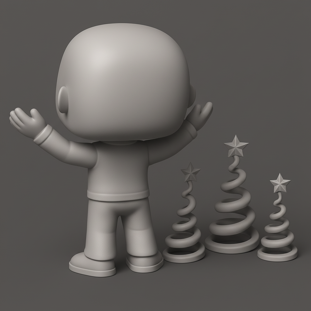 face anatomy 3d model-create 3d face model from photo_Customizable Figure & Spiral Xmas Trees Set