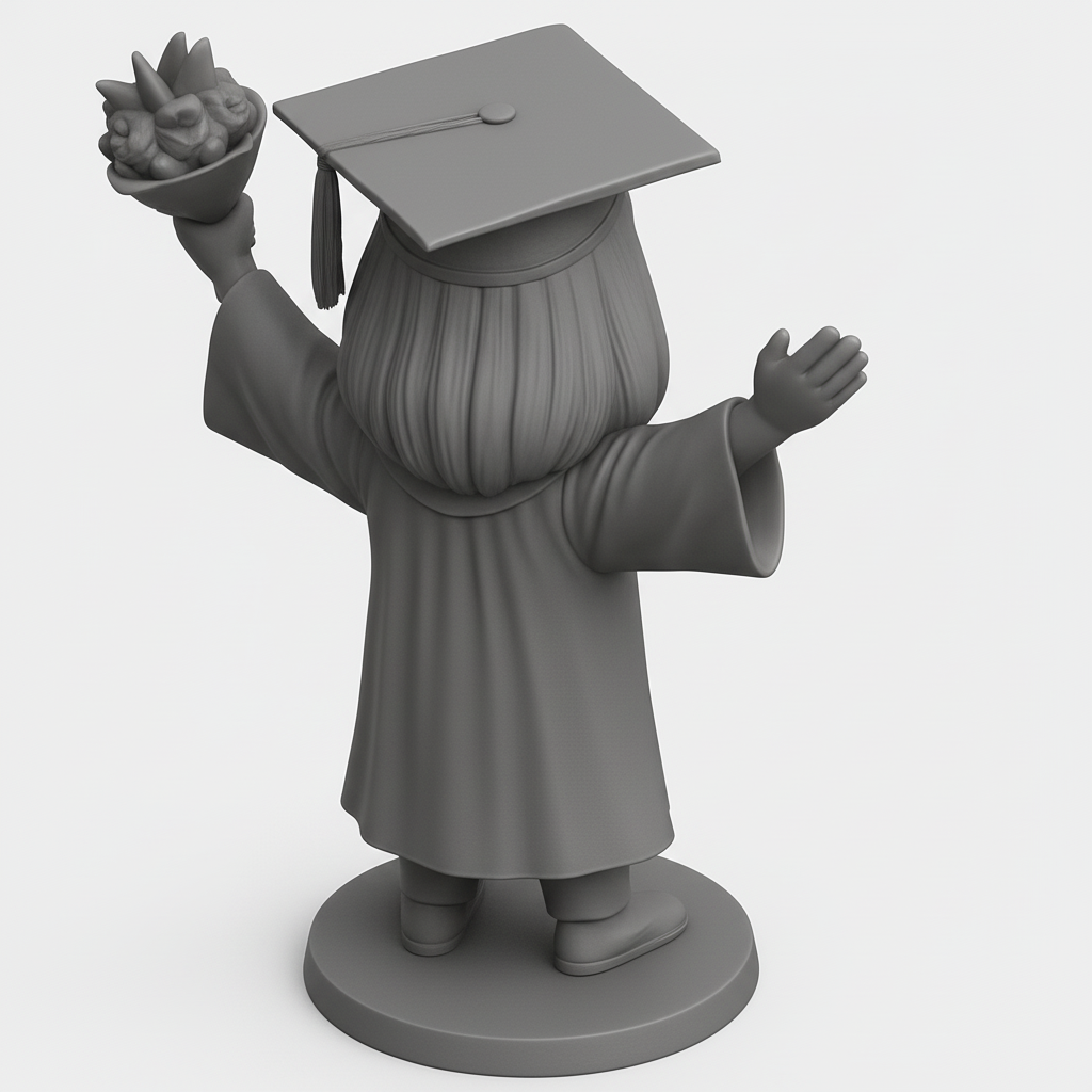 face anatomy 3d model-create 3d face model from photo_Happy Graduate Figurine: Celebrate Academic Success!