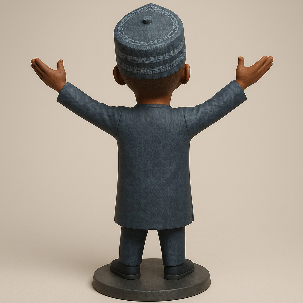 silhouette 3d printer maker-3d portrait printing_Joyful Figurine in Traditional Attire