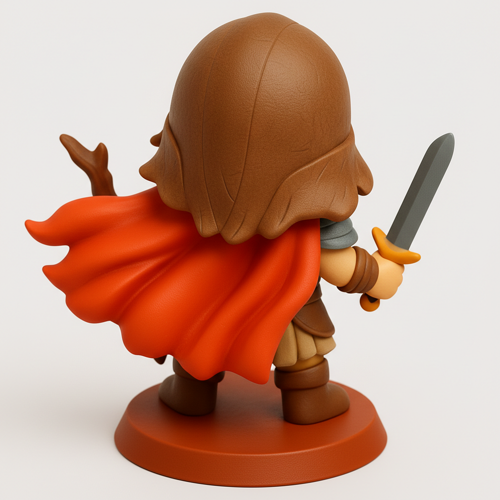 face anatomy 3d model-create 3d face model from photo_Bring Adventure Home: Happy Chibi Warrior Figurine