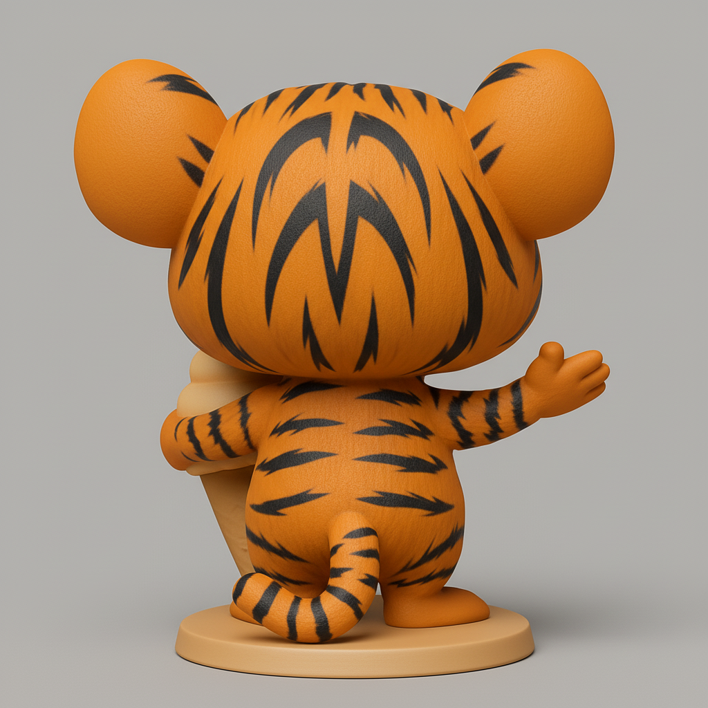 face to 3d model ai-3D portrait printing from photo_Sweet Omni Flipr Tiger: Collectible Desk Companion