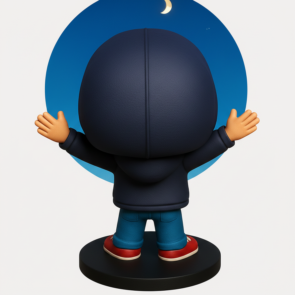 face anatomy 3d model-create 3d face model from photo_Smiling Funko Style Character Desk Buddy